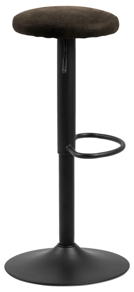 Scaun de bar gri cu înălțime ajustabilă tapițat (înălțime șezut 62 cm) Finch – Actona