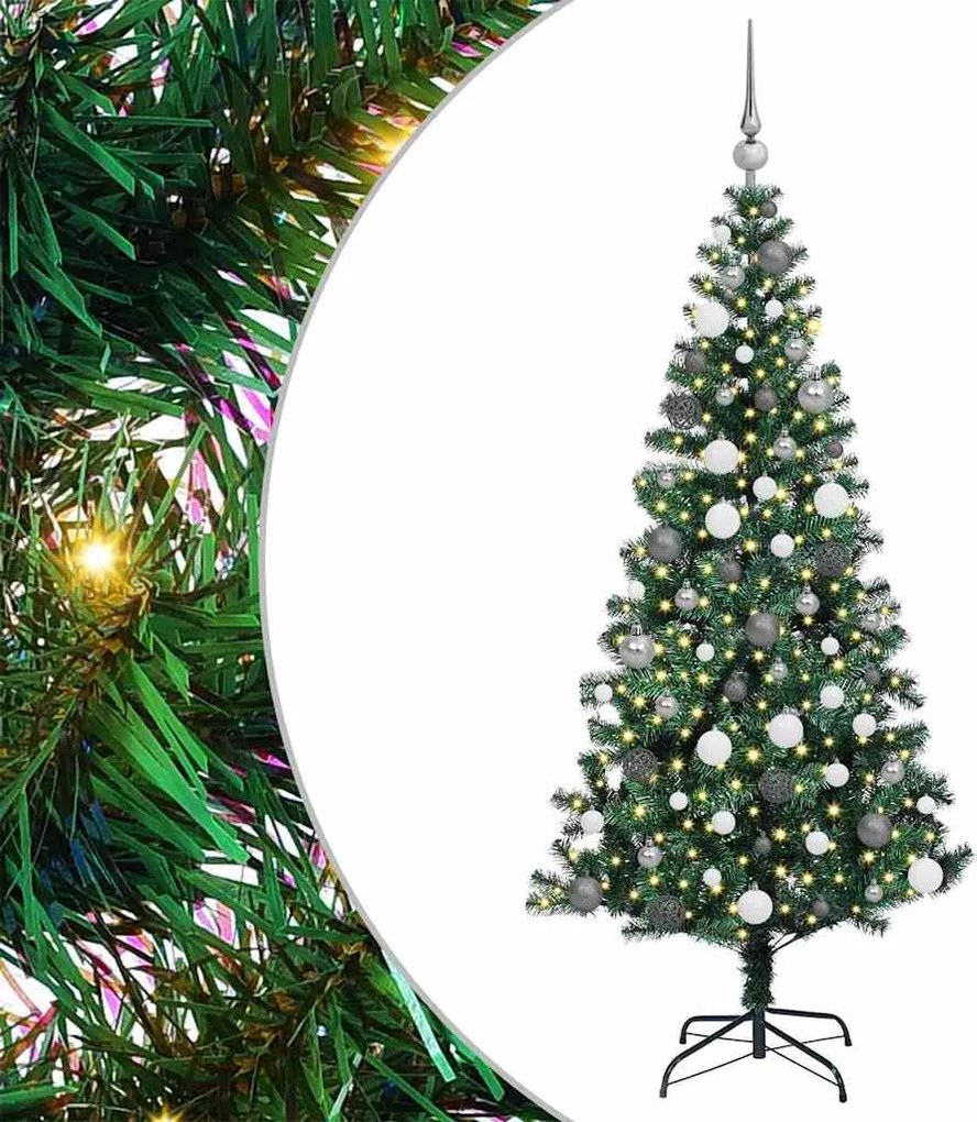 vidaXL Pom de Crăciun artificial pre-iluminat cu 300 LED Verde 180 cm