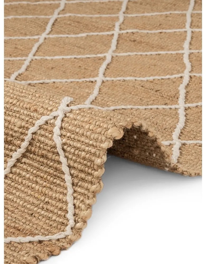 Covor în culoare naturală țesut manual din iută 200x300 cm Kunu – Hanse Home