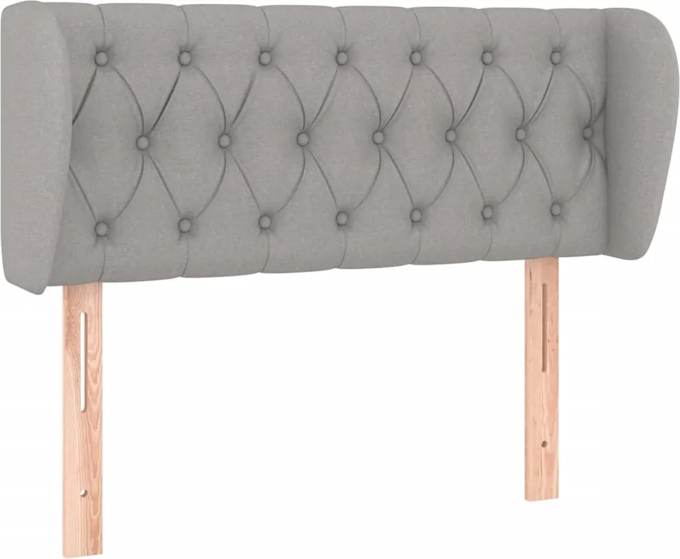vidaXL Tăblie de pat cu aripioare gri deschis 93x23x78/88 cm textil