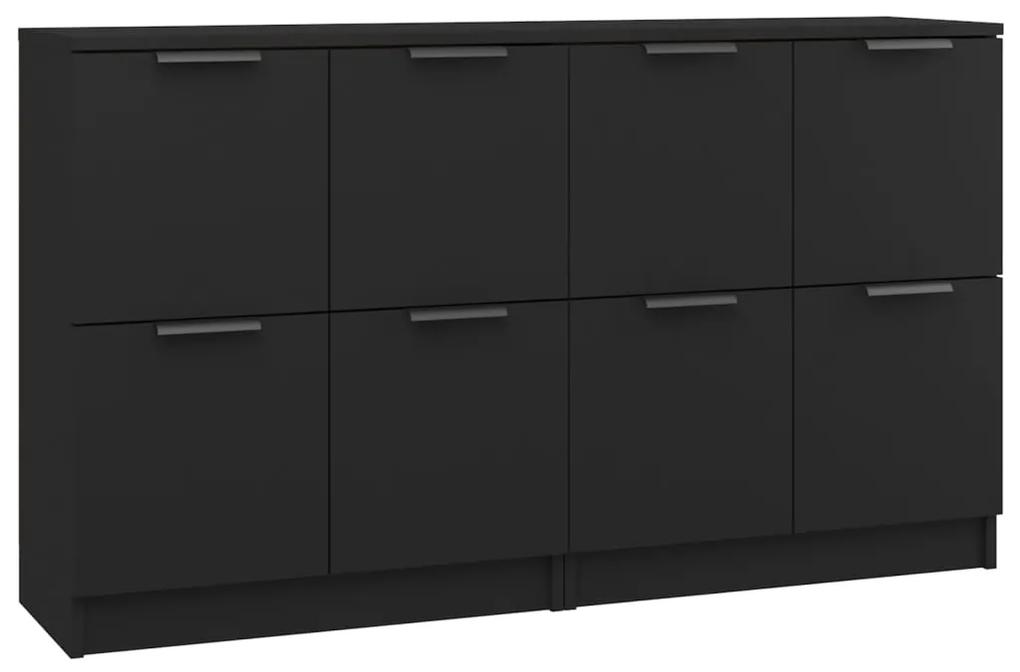 3115805 vidaXL Servante, 2 buc., negru, 60x30x70 cm, lemn compozit