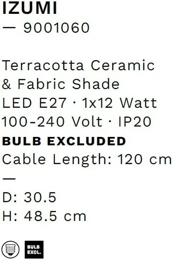 Veioza/Lampa de masa design decorativ, IZUMI, H 48cm