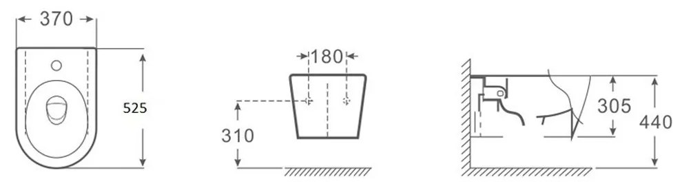 Bideu suspendat alb, Fluminia, Minerva Alb