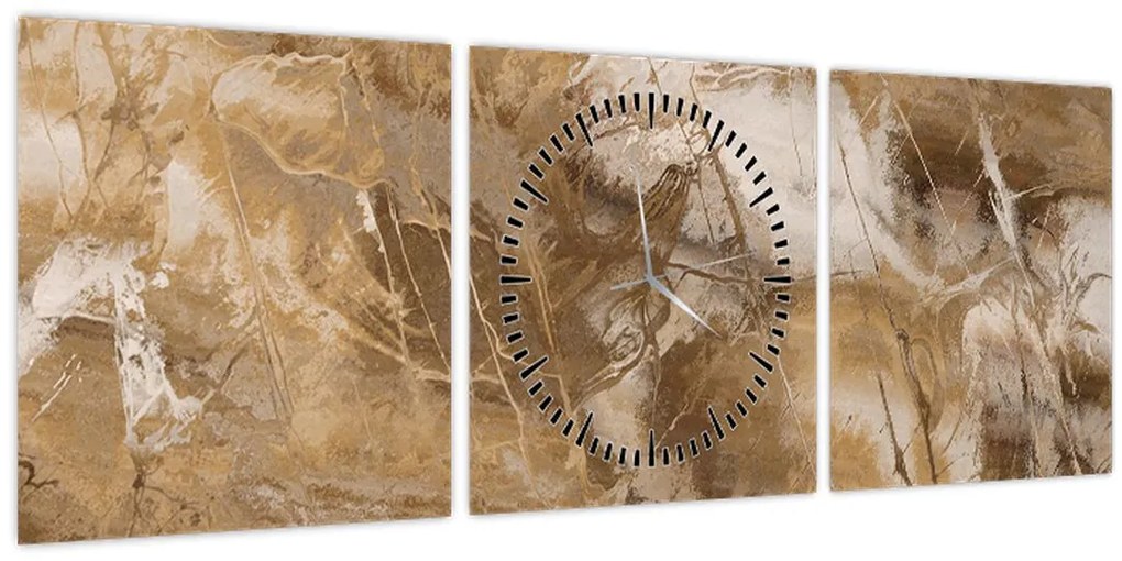 Tablou - Abstract maro (cu ceas) (90x30 cm)