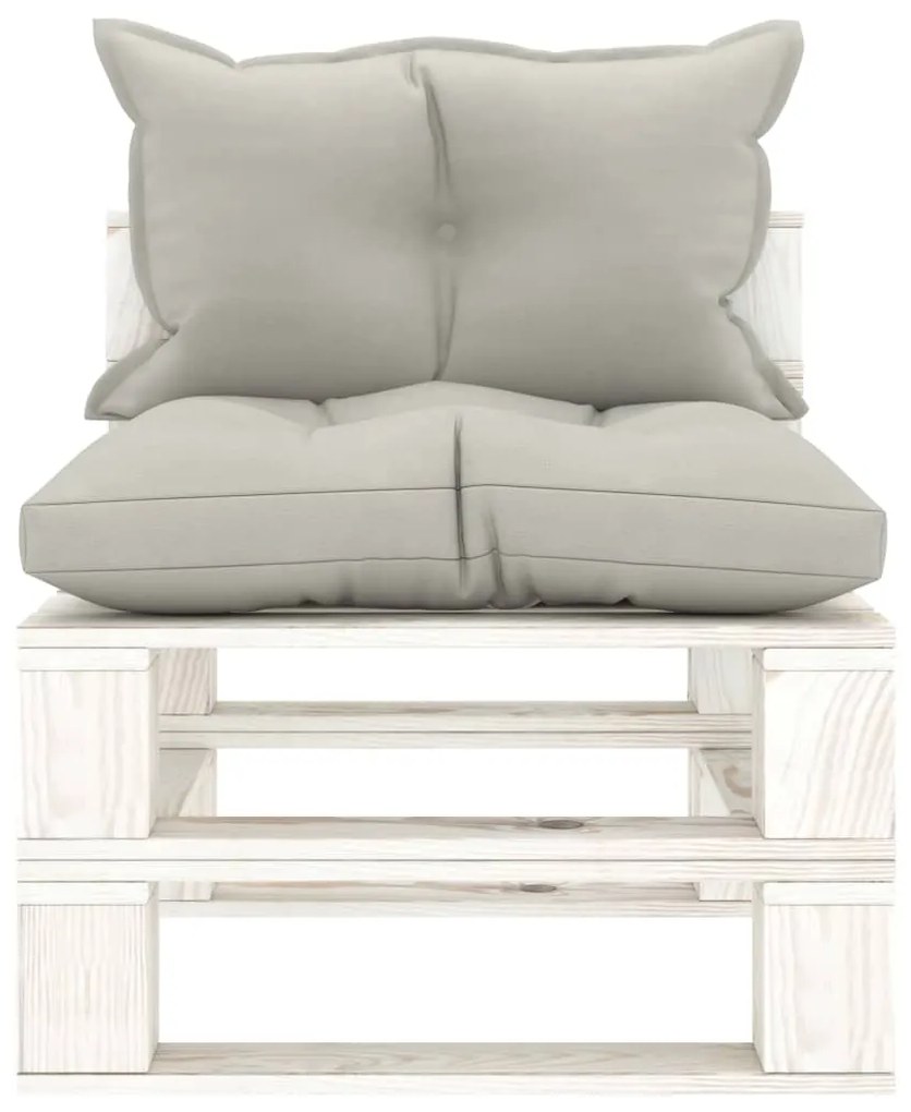 Set mobilier gradina din paleti, 7 piese, perne gri taupe, lemn taupe and white, 1
