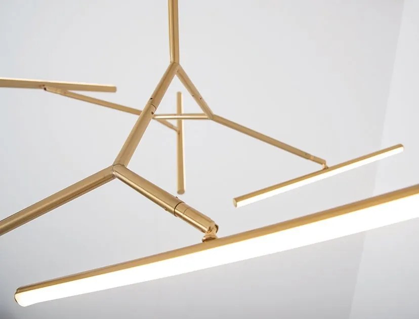 Lustra cu brate directionabile LED dimabil Parris auriu mat