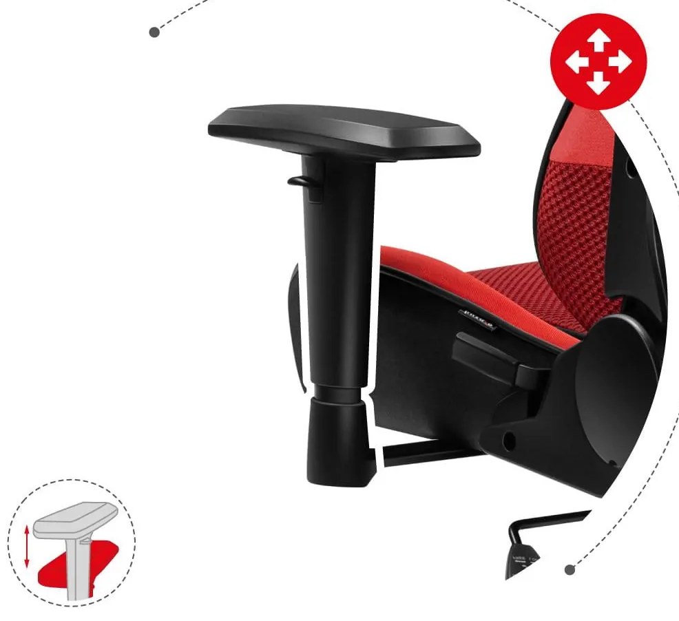 Fotoliu gaming Fusion 6.2 (negru + roșu). 1087485