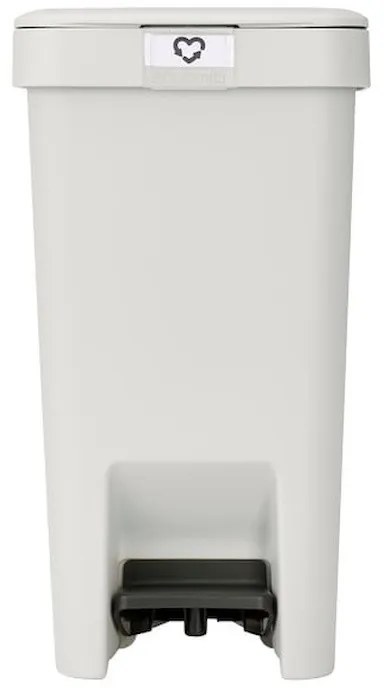 Coș cu pedală Brabantia StepUp 1008476, 10 L, Materiale ecologice, Deschidere mare, Gri deschis
