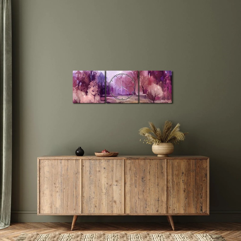 Tablou - Peisaj de toamnă - pictură (cu ceas) (90x30 cm)