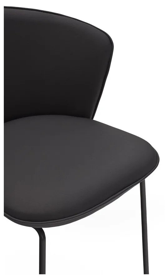 Set de scaune de sufragerie negru 2 buc. tapițat Add – Teulat