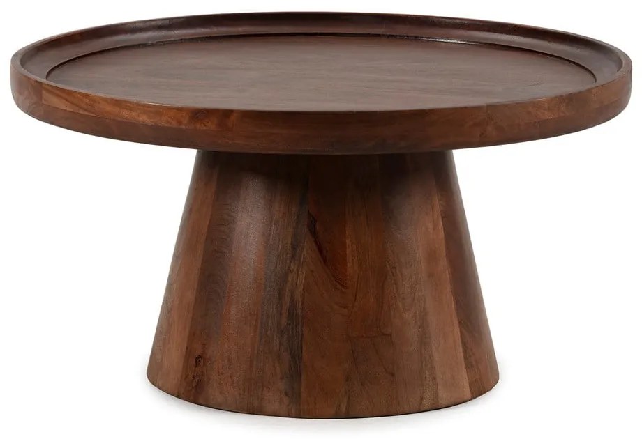 Măsuță de cafea maro închis rotundă din lemn de mango ø 80 cm Rose – MOME