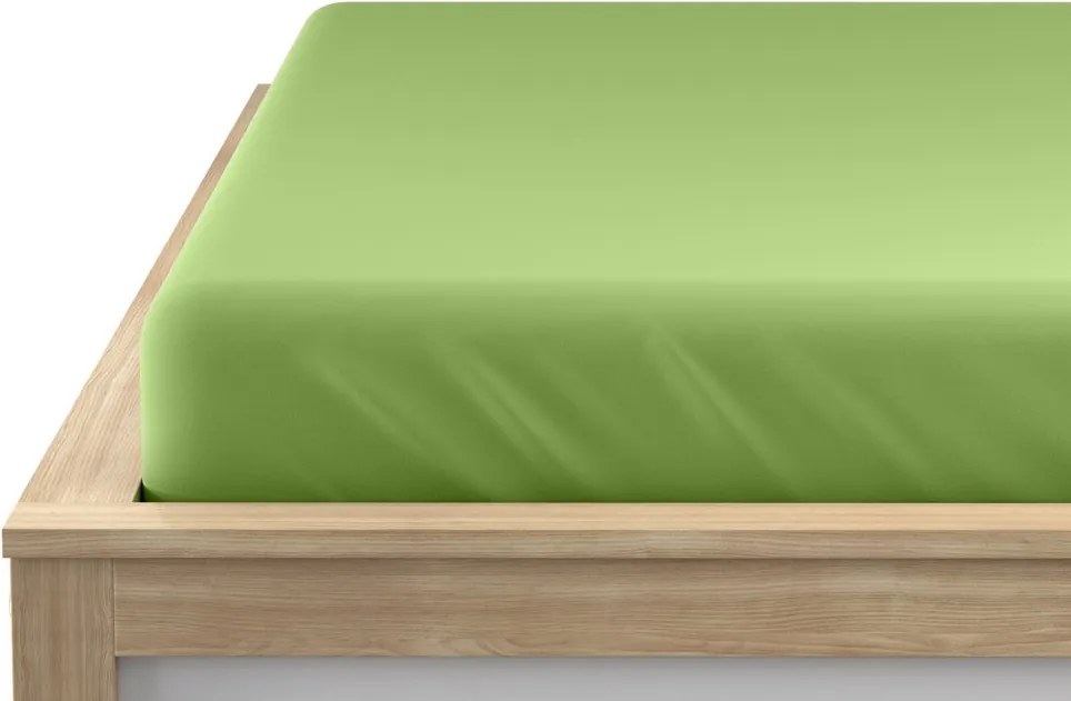 Cearsaf Jersey cu lycra verde 90 x 200 cm