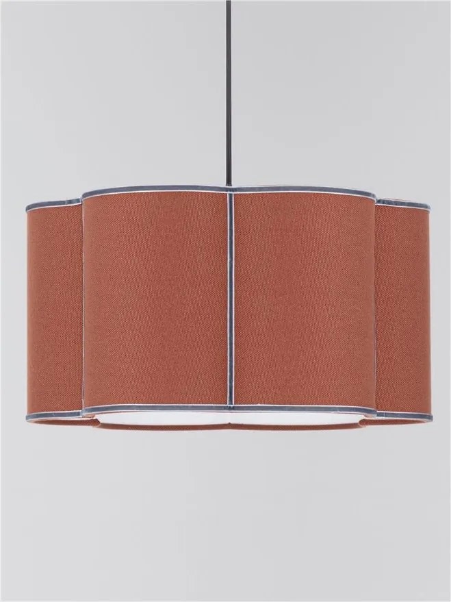 Lustra suspendata cu abajur textil rosu maroniu BLOOSY