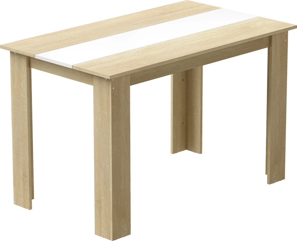 HOMCOM Masă de luat masa masă de bucătărie design modern cu blat mare 2-4 persoane din lemn dim. 120L x 69l x 75H cm | Aosom Romania