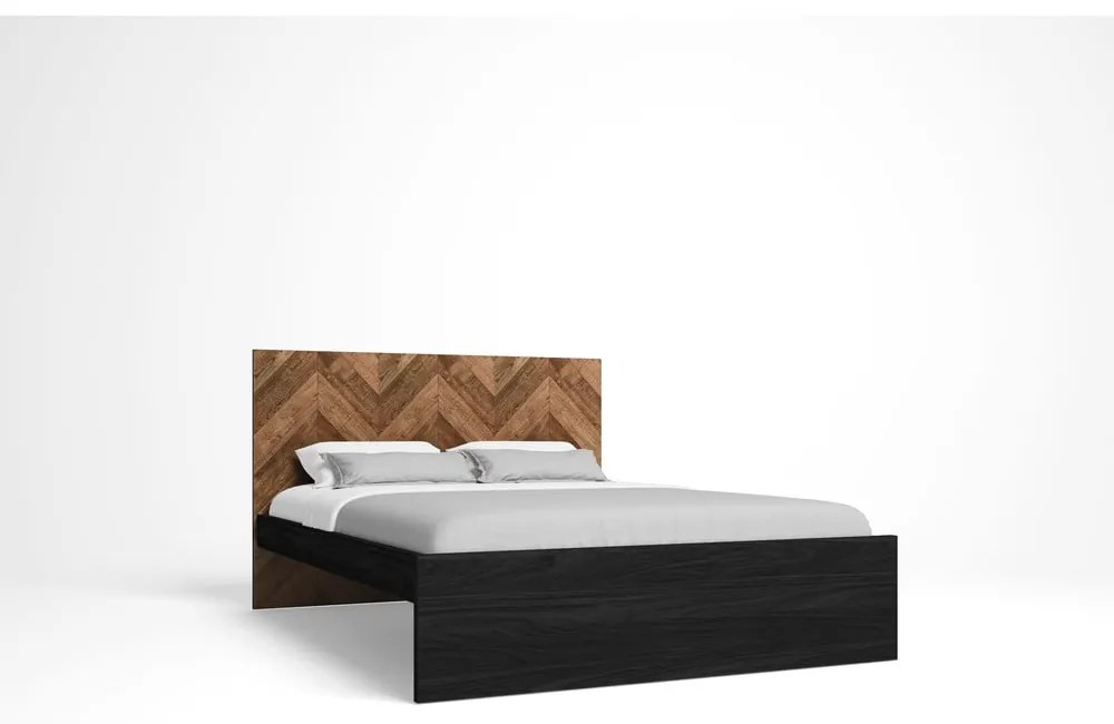 Pat matrimonial negru/natural 160x200 cm Gio – Marckeric