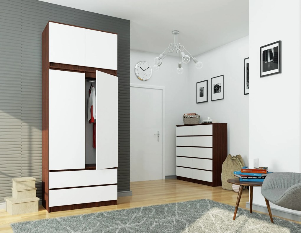 Dulap de haine Sagan (wenge + Alb). 1069554