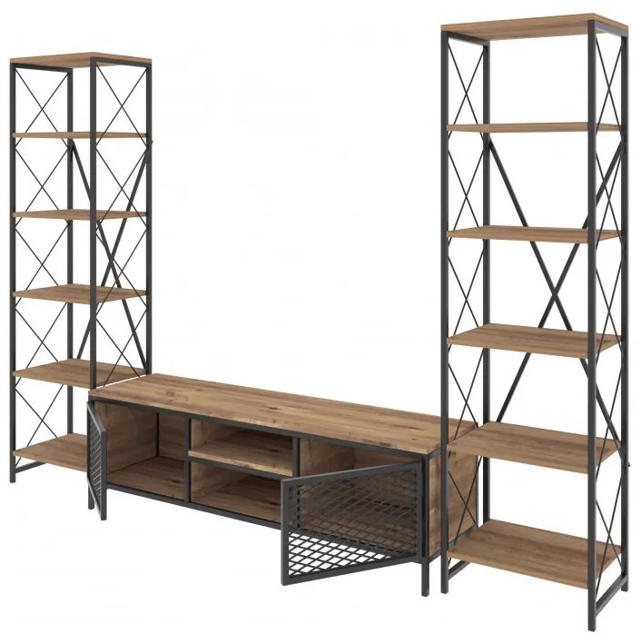 Ansamblu Comoda TV Maxim Pine-Negru