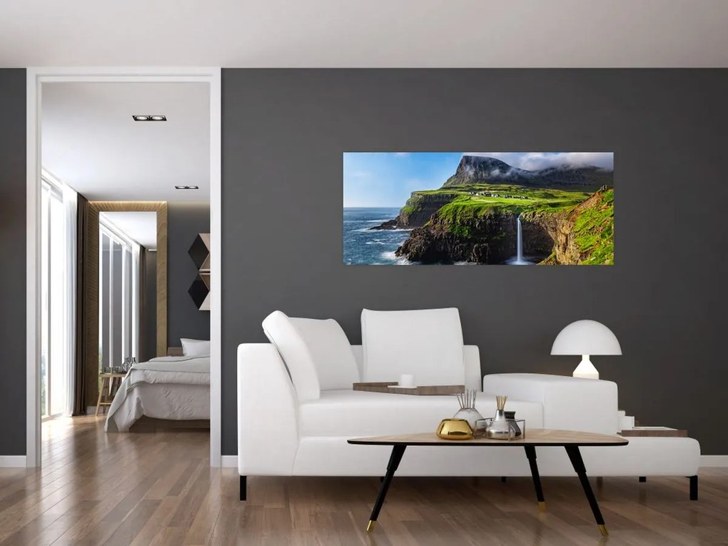 Tablou - Cascada Múlafossur (120x50 cm)