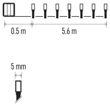 Instalație LED de Crăciun de exterior 80xLED/6,1m IP44 alb cald