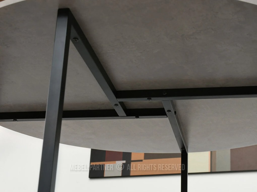 Masă de sufragerie Bird (beton + negru). 1111737