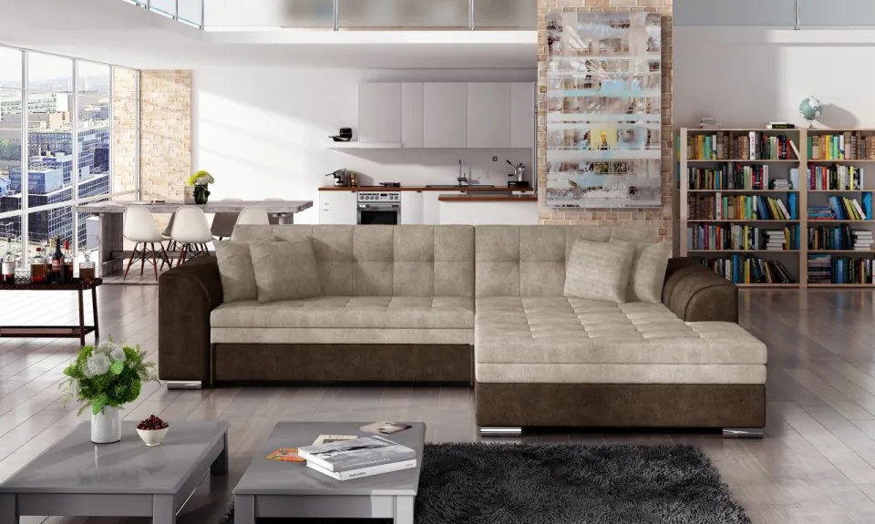 Coltar tapitat, extensibil, 295x80x195 cm, Sorento R01, Eltap (Culoare: Bej / Bej deschis)