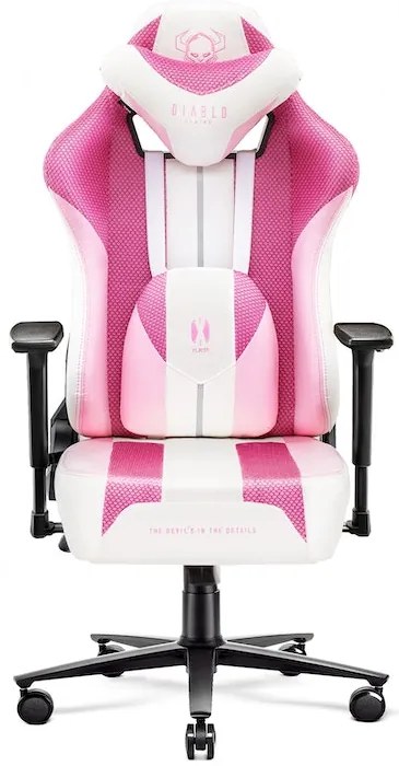 Scaun gaming Diablo X-Player 2.0 din material Normal Size Marshmallow Pink/roz Diablochairs