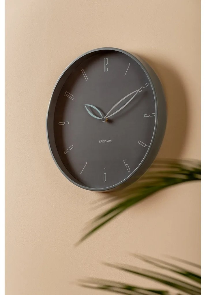 Karlsson 6012GY ceas de perete de design gri, diametru 40 cm