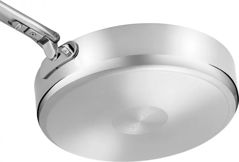 Tigaie adanca cu maner rabatabil Joseph Joseph Space 1000058, 24 cm, Acoperire ceramică, Cuptor pana la 232°C, Toate plitele inclusiv inductie, Argintiu/Negru