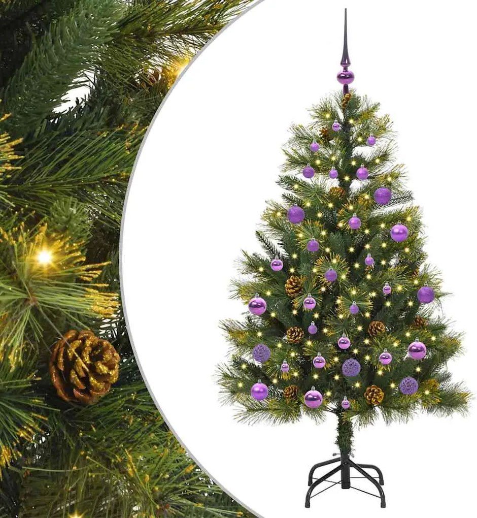 vidaXL Pom de Crăciun Artificial cu Ramuri Articulare și Conuri 150 cm