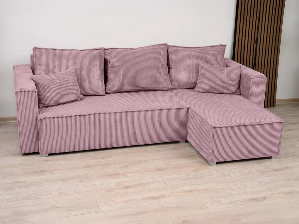 Canapea colt extensibila SMART COSARO mov deschis, cu colt bilateral + 2 perne CADOU