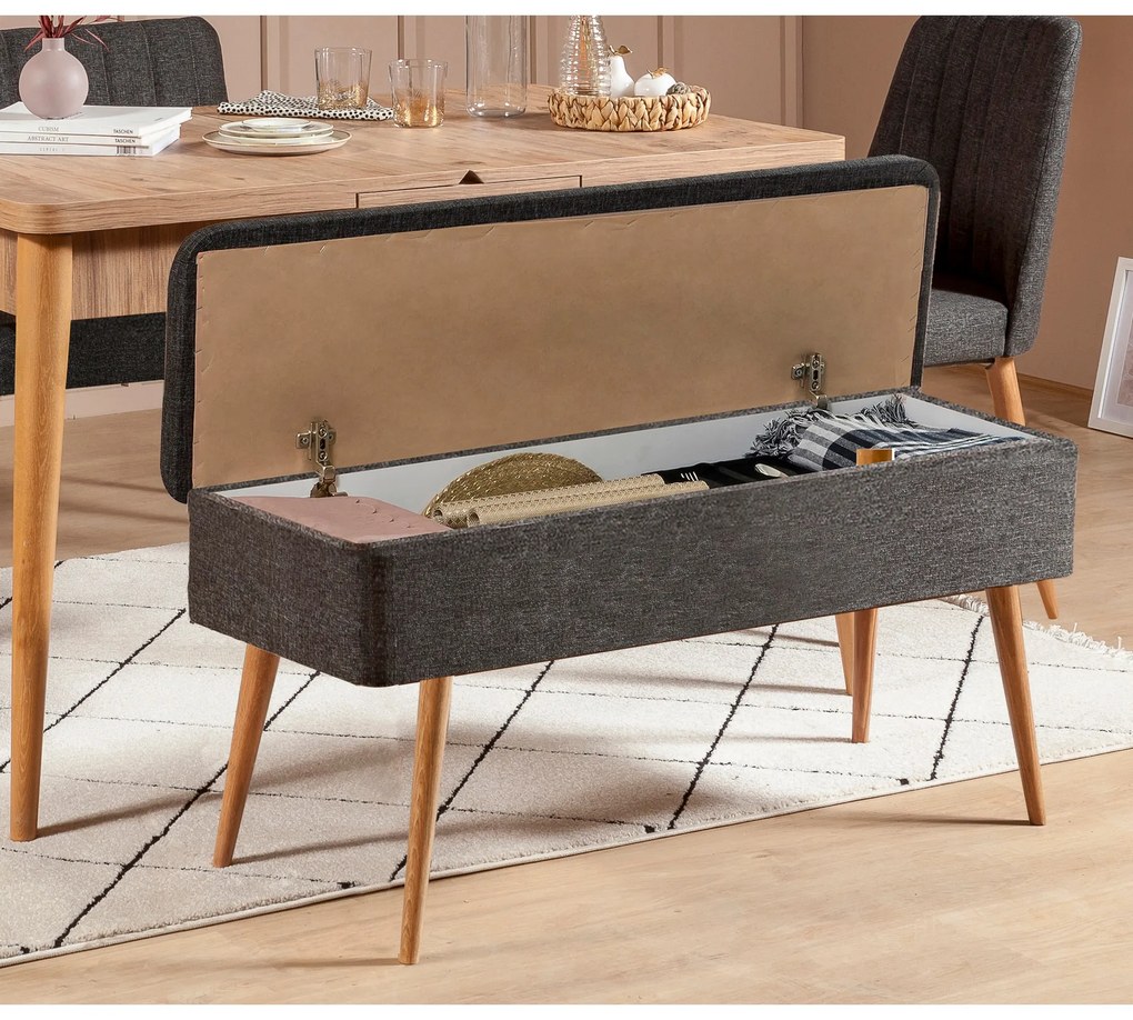 Set mobilier sufragerie Vlasta 1 (pin atlantic + antracit) (pentru 4 persoane). 1073057