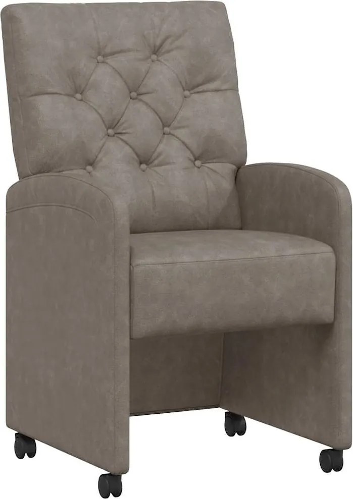vidaXL Scaune de dining cu roți cu roți 2 pcs Gri 58 x 67 x 97 cm