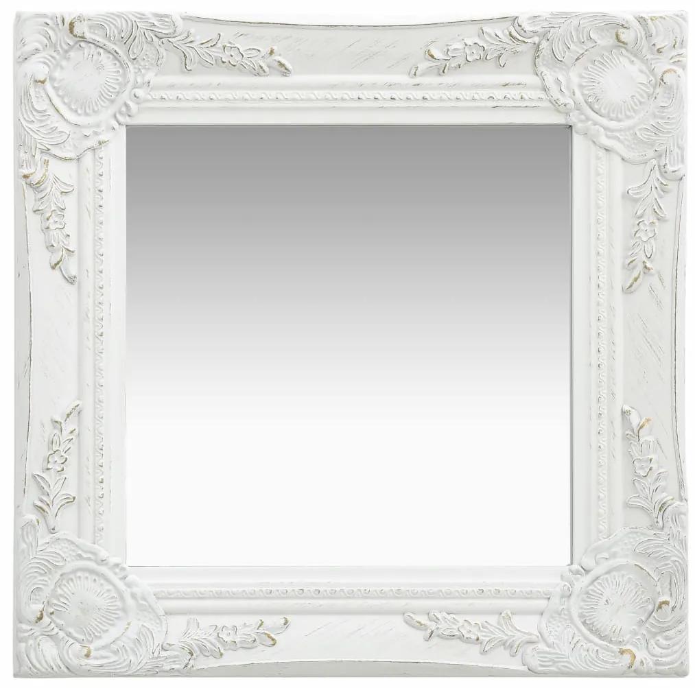 vidaXL Oglindă de perete in stil baroc, alb, 40 x 40 cm