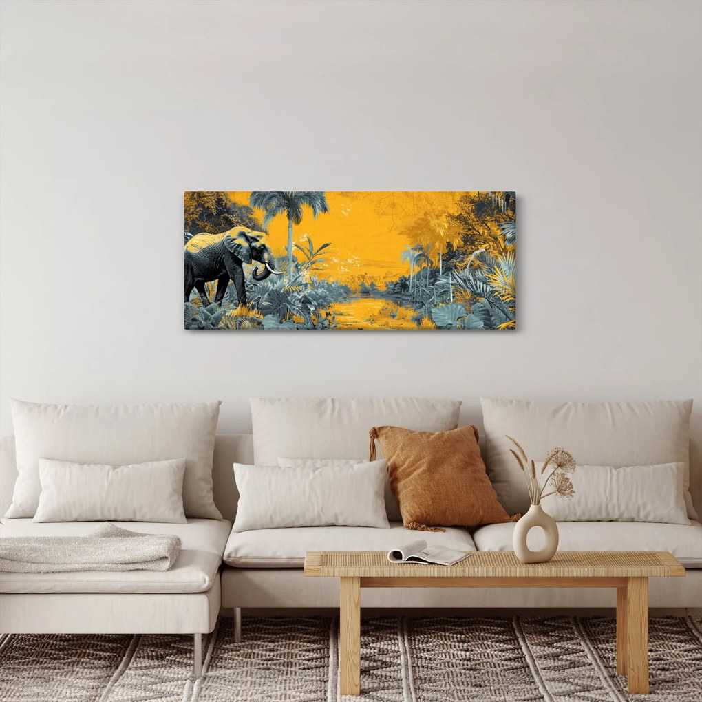 Tablou - Elefant în natură (120x50 cm)