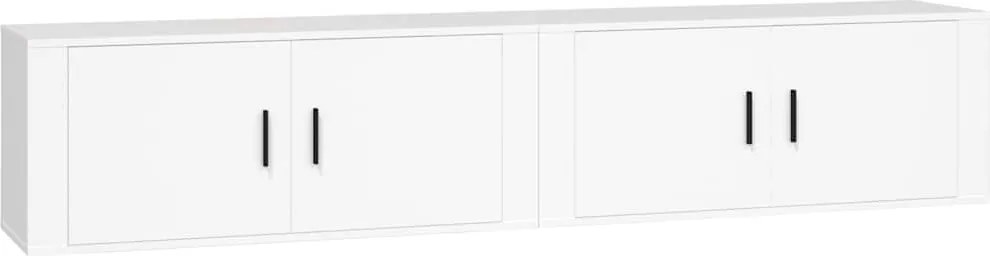 vidaXL Dulapuri TV montate pe perete, 2 buc., alb, 100x34,5x40 cm