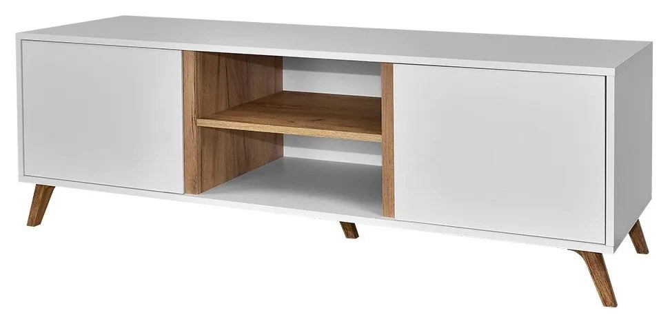 Masă TV + Dulap Barbara 150 WL05 (Alb + Alb + stejar craft auriu). 1059075