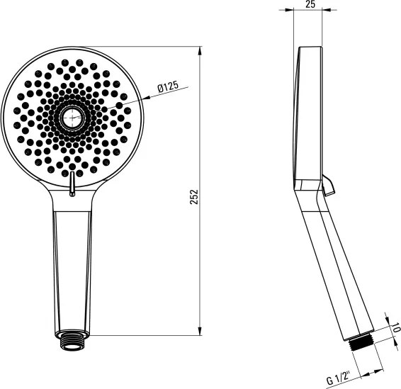 ALPINIA Pară de duș, rotund, 3-funcții Finisaj: Crom NGA_05RS