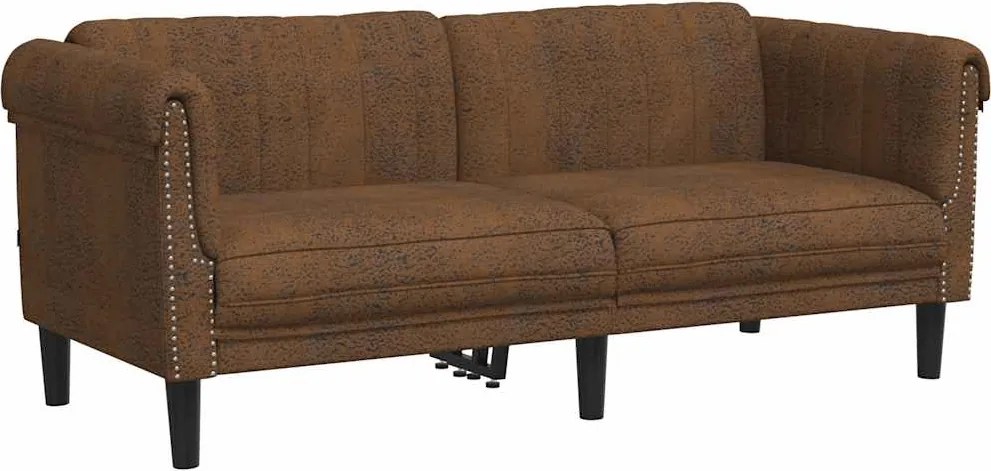 vidaXL Canapea, 2 locuri, maro, piele întoarsă ecologică