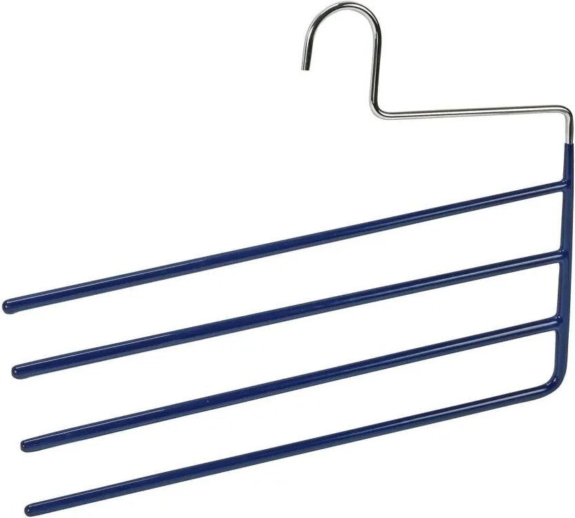 Umeraș antiderapant cu 4 suporturi pentru pantaloni Wenko Hanger Baggy, albastru