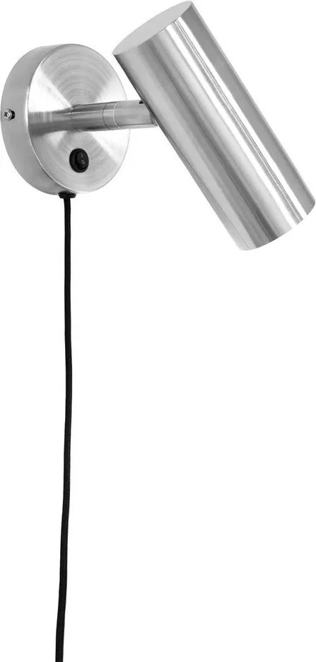 Aplică de perete argintie din oțel cu alimentare la priză Paris – House Nordic