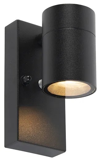 Lampa de perete exterioară modernă neagră IP44 cu senzor crepuscular - Solo