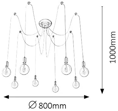 Lustra modern cu 10 pendule Caspar 2224 RX