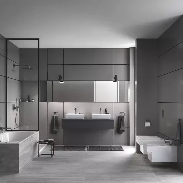 Palarie si brat de dus Grohe Rainshower Mono Cube 310 antracit periat Hard Graphite 1 functie