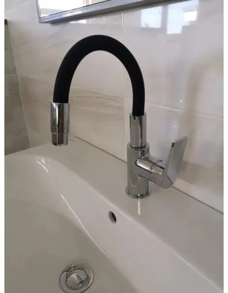 Baterie pentru chiuvetă RAV Slezák COLORADO CO119.0/15, 25 cm, negru/crom lucios