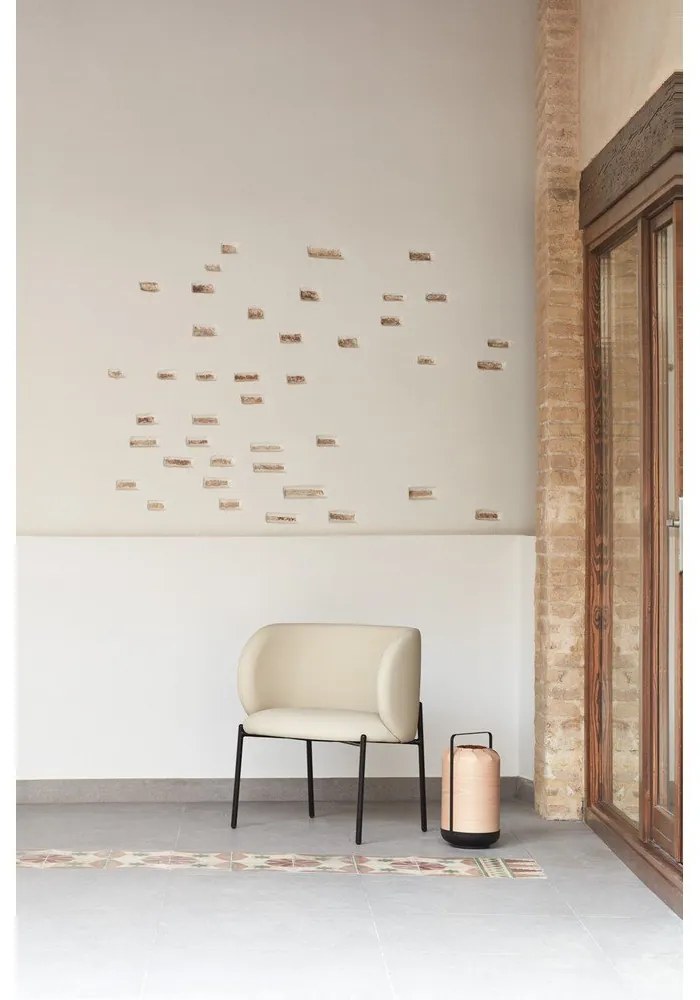 Fotoliu din imitație de piele alb Mogi - Teulat