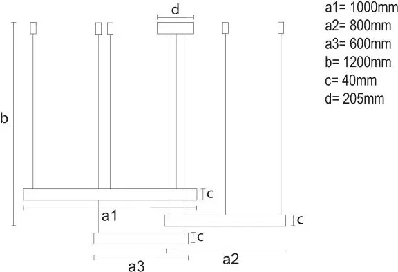 Lustră LED dimabilă pe cablu LED/170W/230V 3000-6500K + telecomandă