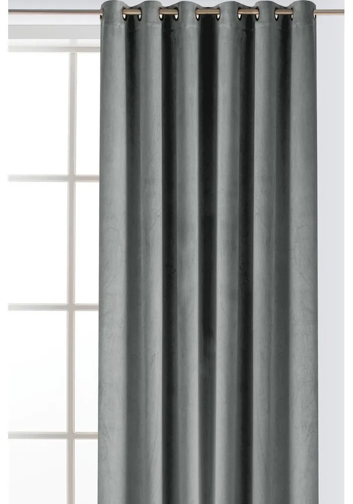 Draperie gri dimout (semi-opacă) din catifea 400x270 cm Velto – Filumi