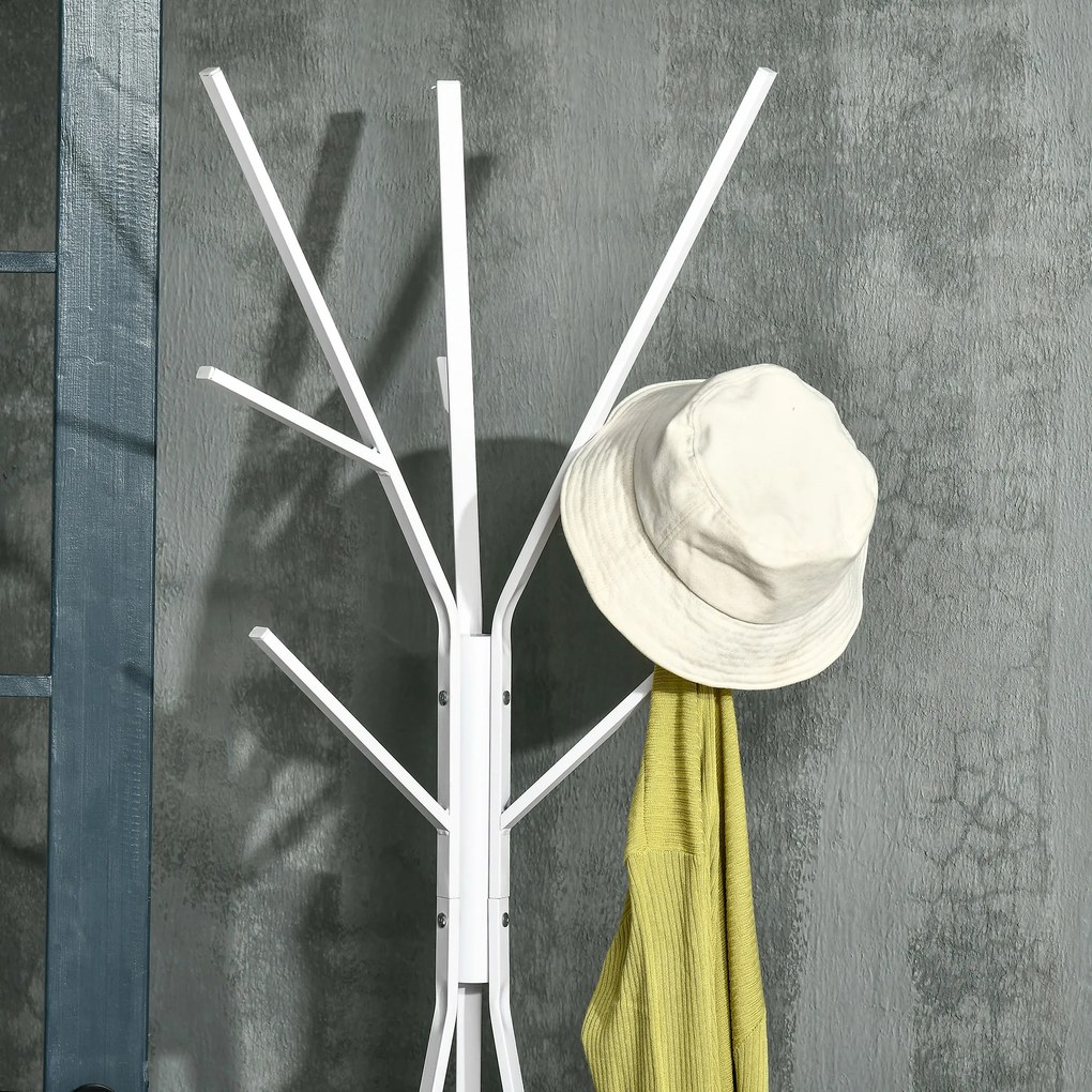 HOMCOM cuier vertical, design modern, 45x45x180cm, alb | Aosom Romania