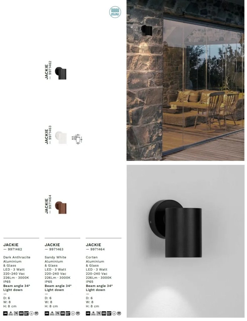 Aplica exterior Spot LED directionabil IP65 JACKIE alb