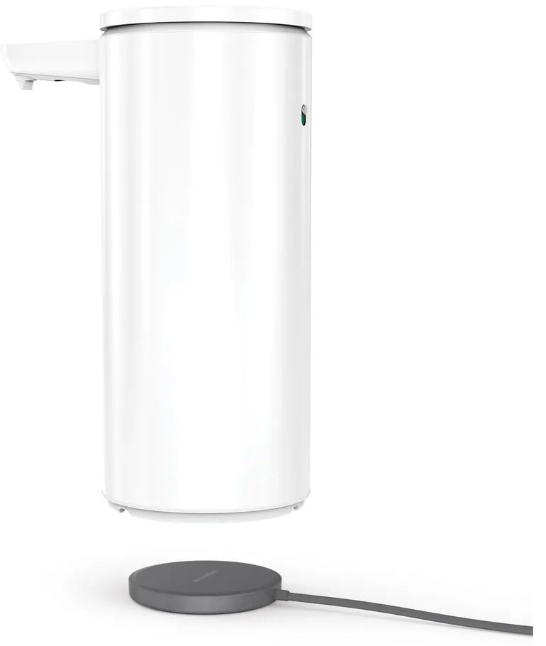 Dozator de săpun lichid alb automat din metal 414 ml – simplehuman